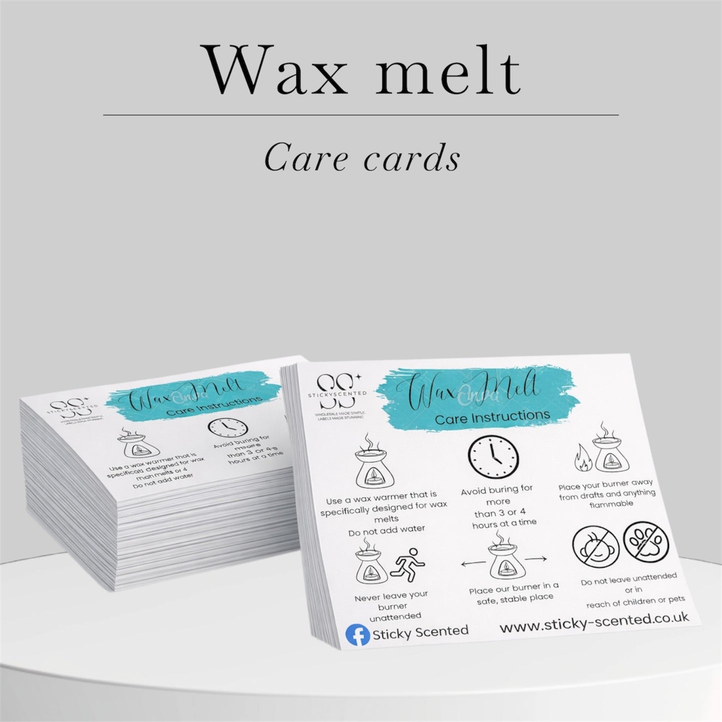 Wax Melt Care cards