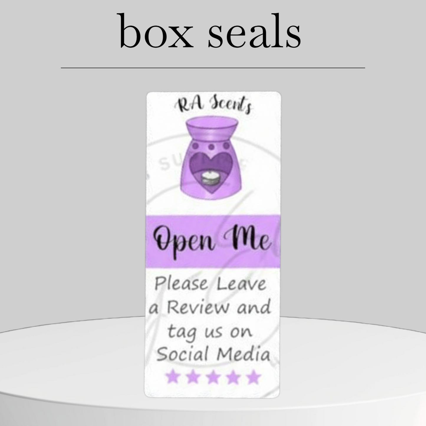 Personalised box seals