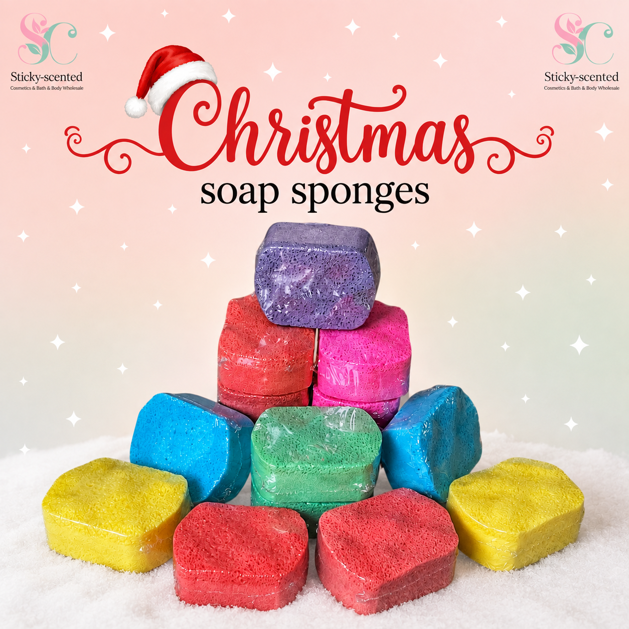 Christmas mini Soap Sponges