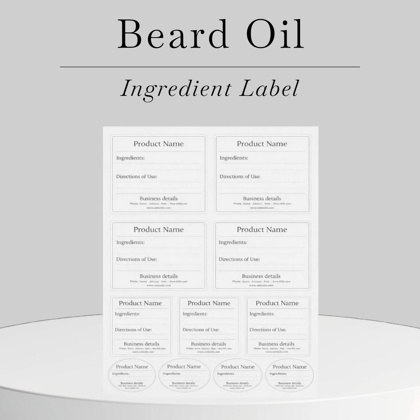 beard oil ingredient label