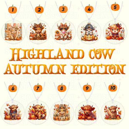 Higland cow Autumn edition Car air fresheners