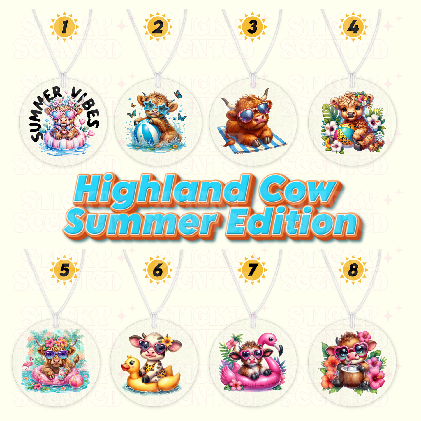 Higland cow Summer edition Car air fresheners