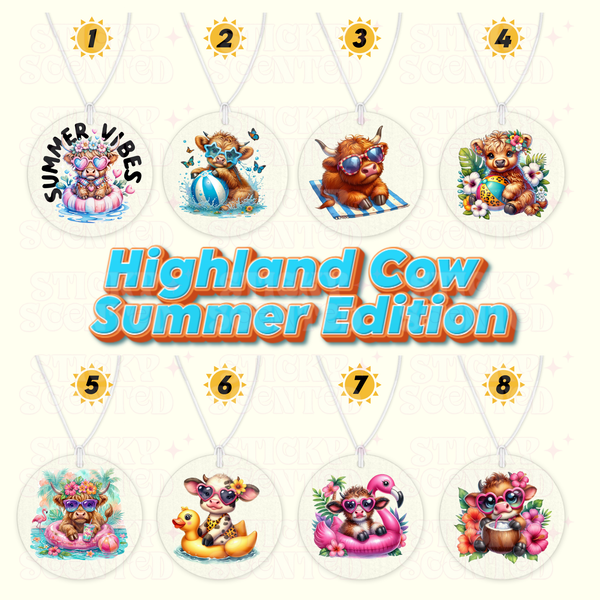 Higland cow Summer edition Car air fresheners