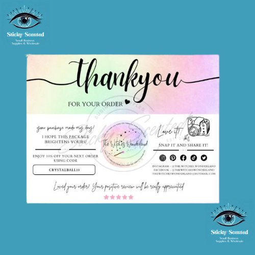 A6 Thank you business cards
