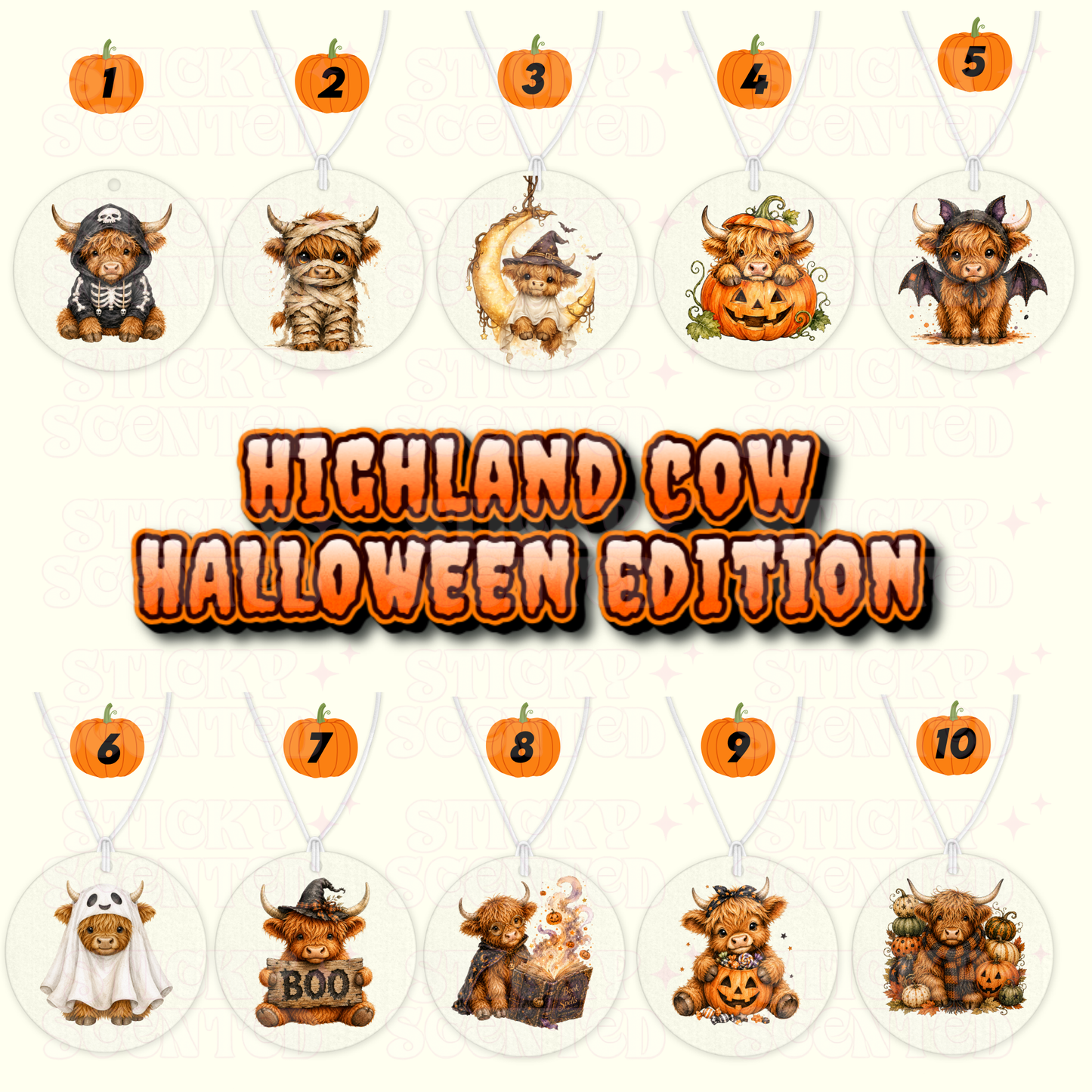 Higland cow halloween edition Car air fresheners