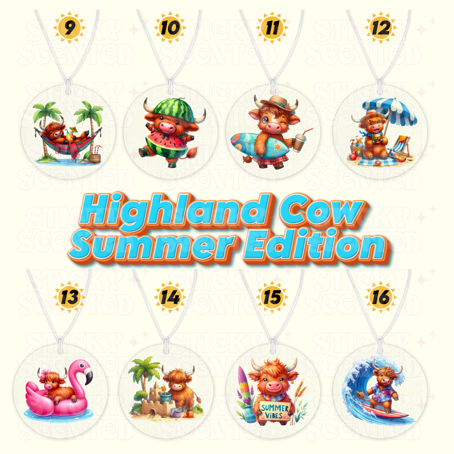 Higland cow Summer edition Car air fresheners