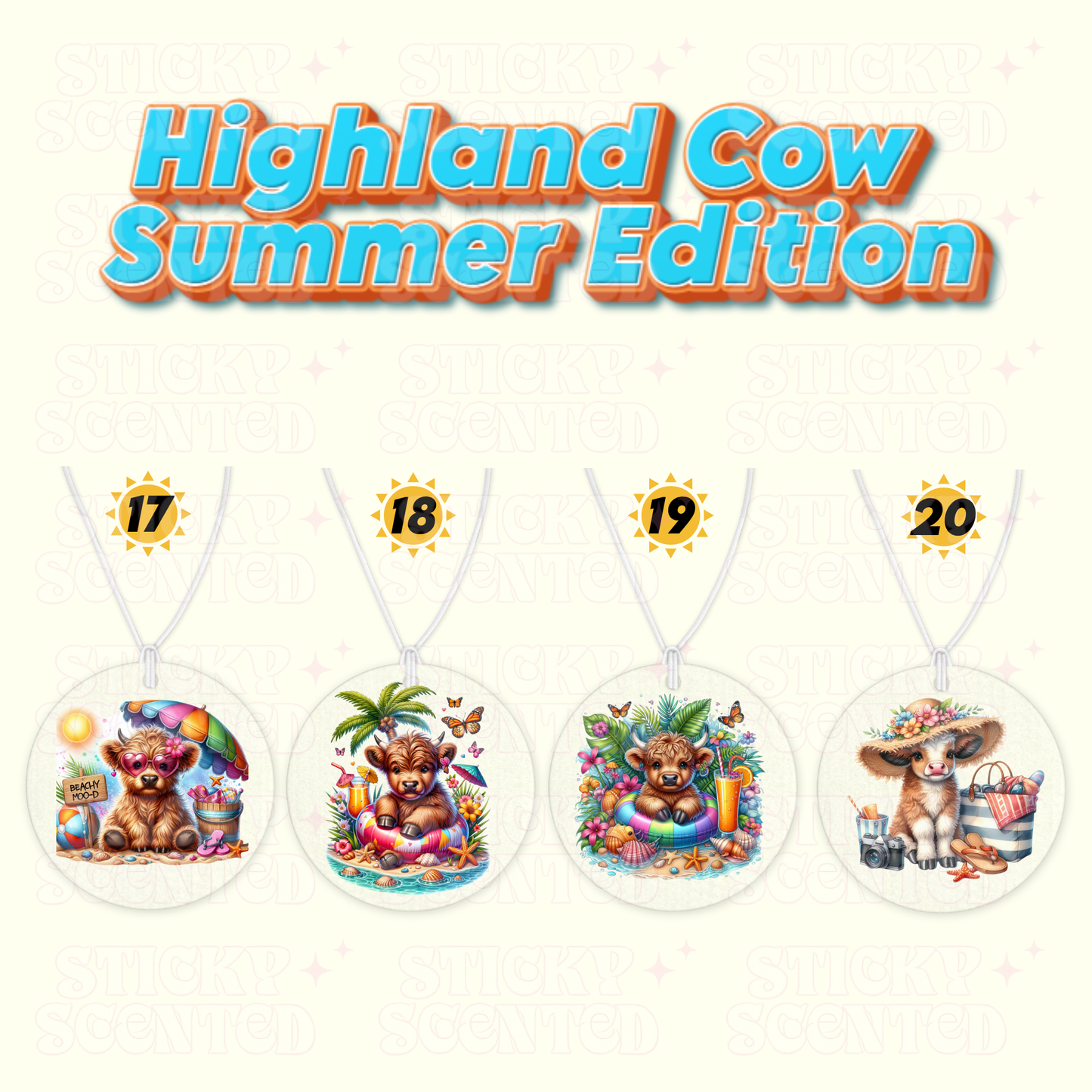 Higland cow Summer edition Car air fresheners
