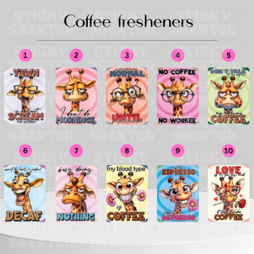 Coffee air fresheners collection