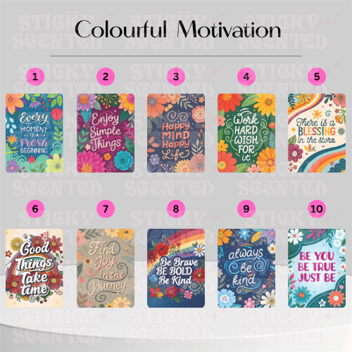 colourful motivation fresheners collection
