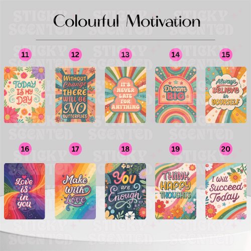 colourful motivation fresheners collection