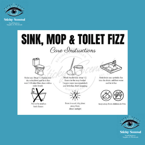 Sink, Toilet, Mop Fizz Care cards