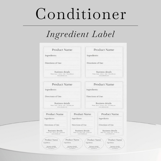 Conditioner ingredient label