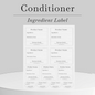 Conditioner ingredient label