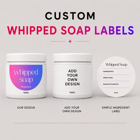 Whipped soap ingredient label