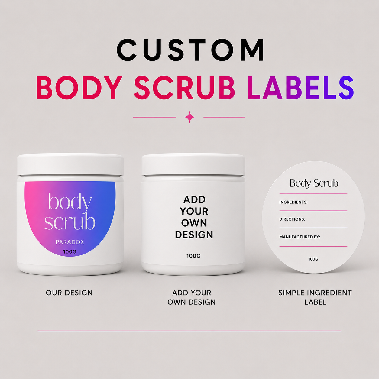 Body Scrub ingredient label