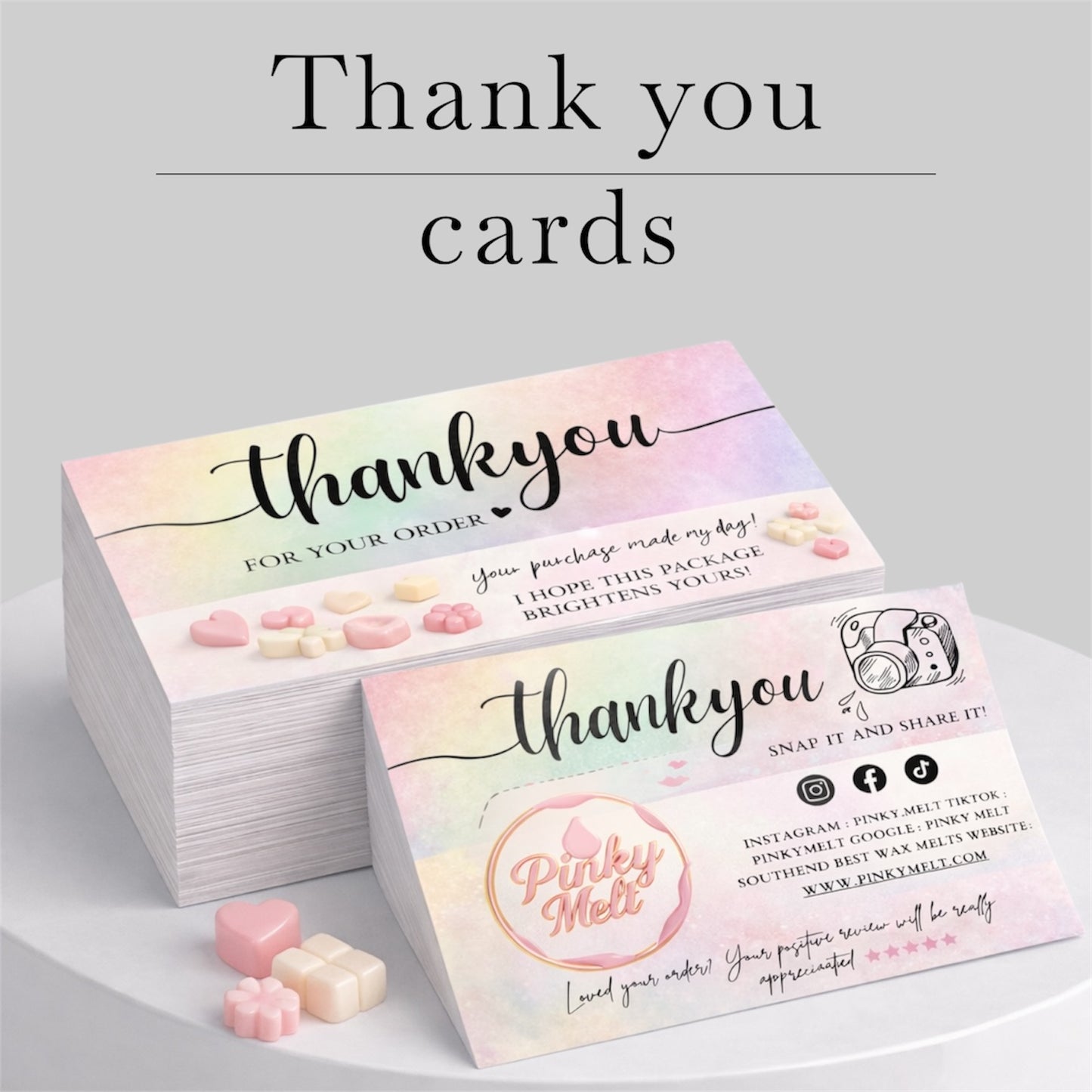 A6 Thank you business cards