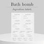 Bath bomb/bath dust ingredient label