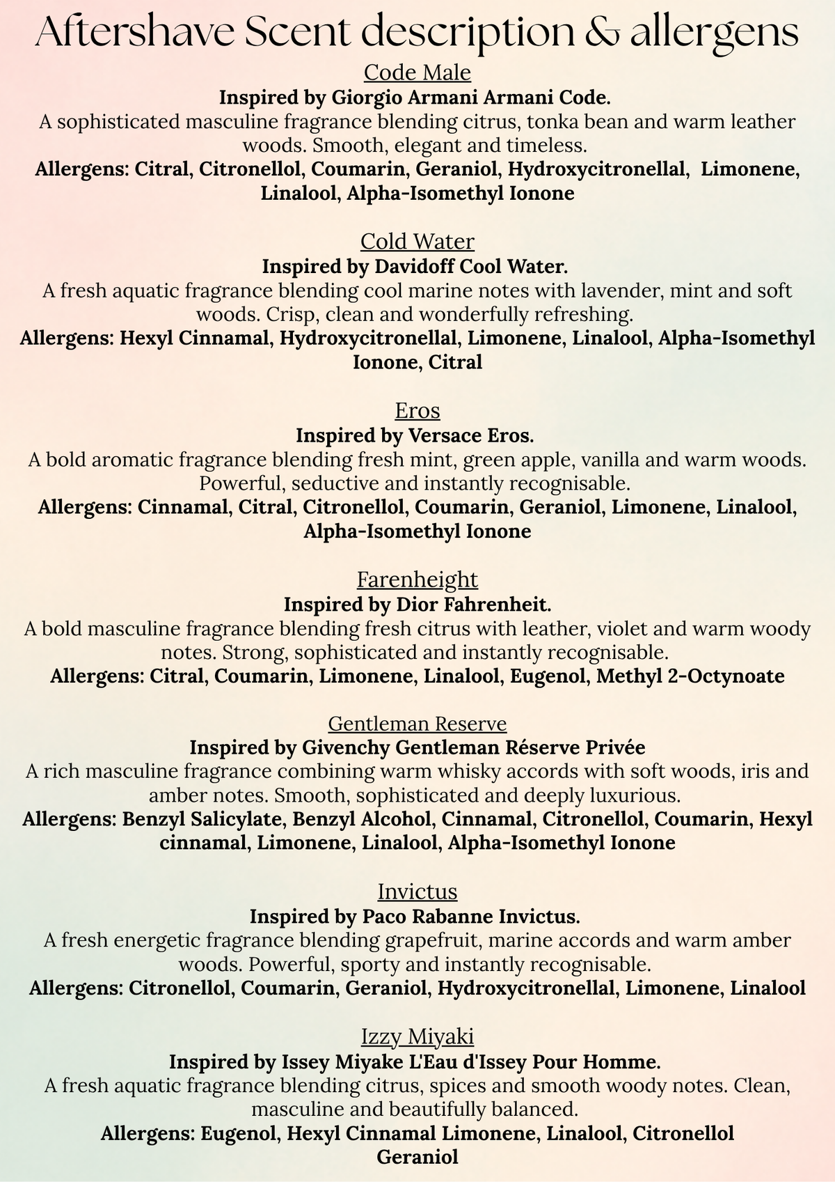 Body Mist ( Aftershave)