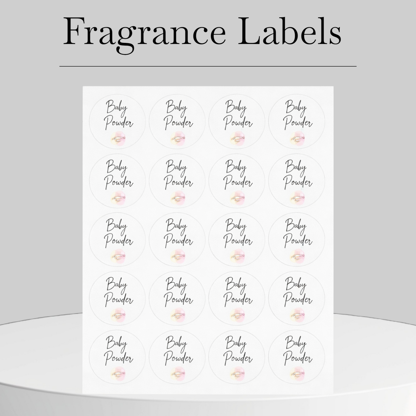Glossy fragrance stickers