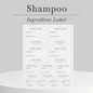 Shampoo ingredient label