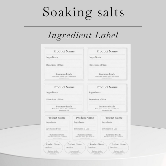 soaking salts ingredient label