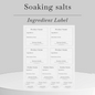 soaking salts ingredient label