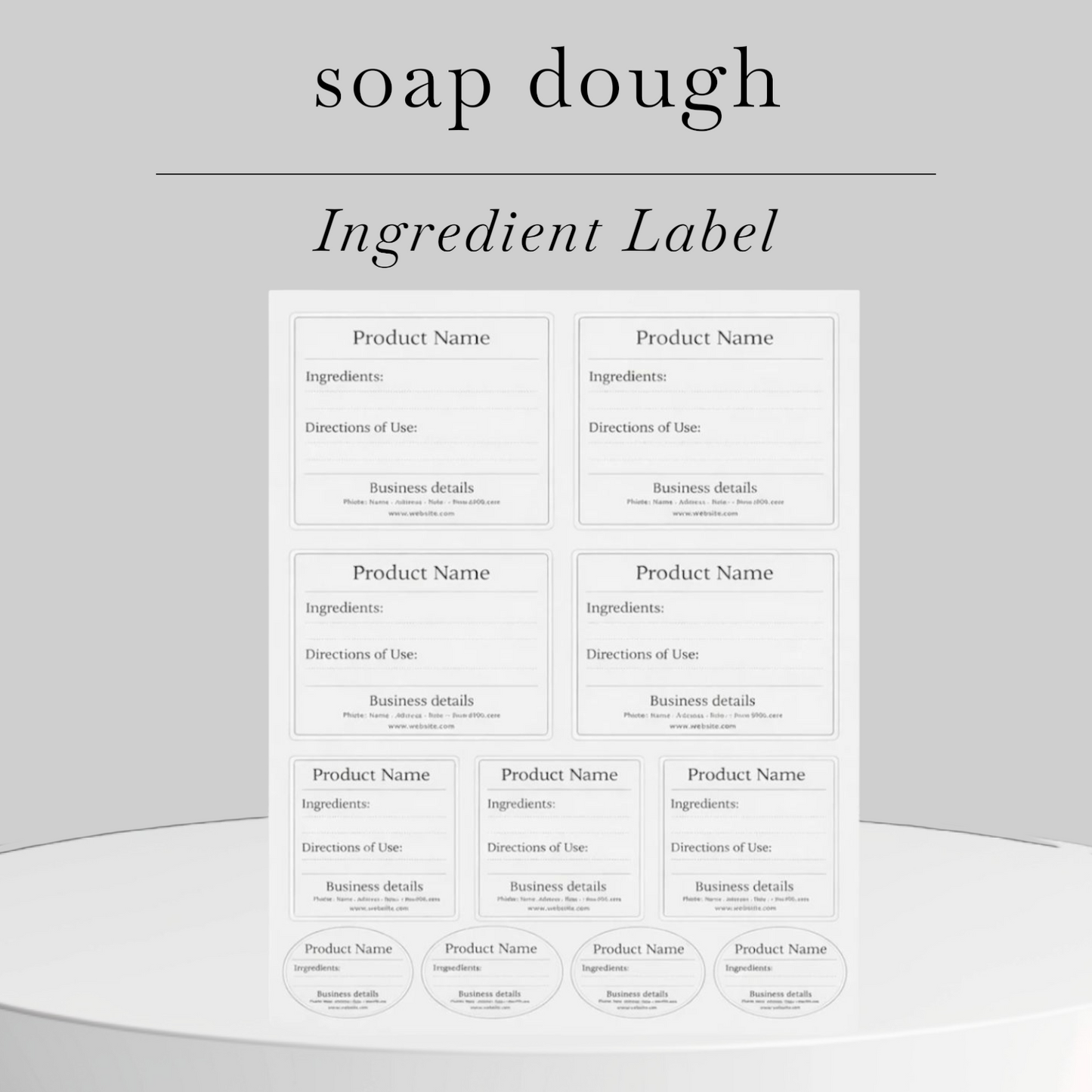 soap dough ingredient label
