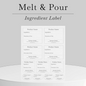 Melt & Pour ingredient label