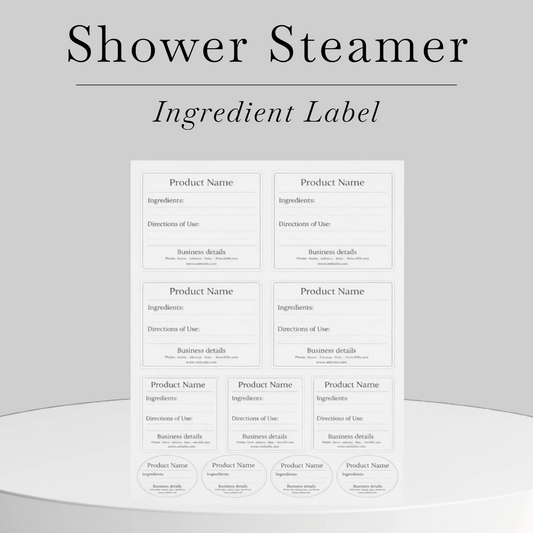 Shower Steamer ingredient label